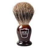 100% Pure Badger Bristle Shaving Brush with Faux Tortoise Shell Handle & Free Brush Stand from Parker Safety Razor