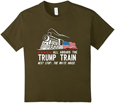 Kids New Original Trump Train Vintage Donald Trump 2016 T-Shirt 10 Olive