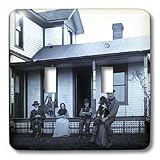 Scenes from the Past Vintage Stereoview - 1900 The Old Homestead Cyan - Light Switch Covers - double toggle switch