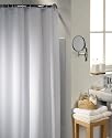 Refresh White Water Repellent Polyester Shower Curtain Including 12 Curtain Rings