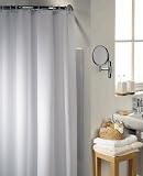 Refresh White Water Repellent Polyester Shower Curtain Including 12 Curtain Rings