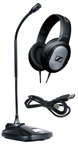  Audix USB 12 USB Desktop Condenser Microphone with Sennheiser HD201 Headphone 