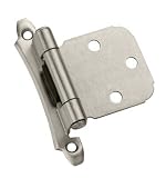 Amerock BP7929-G10 Variable Overlay Modern Face Mount Self-Closing Hinge, Satin Nickel, 2-Pack