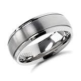 7mm Men's Ridge Titanium Wedding Band Ring