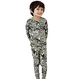 Tory Bam Toddler Boys Thermal Underwear Sets Pajamas military Large (5-6 Years)
