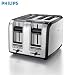 Philips HD2648 - 4 Slot Brushed Metal Toaster - Extra Wide and Deep Toasting Slots