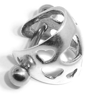 Solid 14K White Gold Hearts Ear Cuff Piercing Jewelry Cartilage 