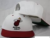 Miami Heat White/Red Two Tone Plastic Snapback Adjustable Plastic Snap Back Hat / Cap