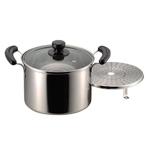 【クリックで詳細表示】だんらん ステンレス製 ガラス蓋付 兼用鍋 22cm H-4681