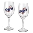 Los Angeles Dodgers 2pc Wine Glass Set - Primary Logo MLB Baseball