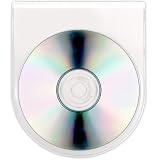 StoreSMART - Peel & Stick CD / DVD Pocket - Clear Plastic - Round Bottom - 100-Pack - STB2266-100