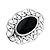 Sterling Silver Celtic Knot and Black Onyx Pin Brooch