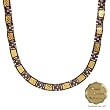 MARCEL DRUCKER Wonderful Necklace With 0.76ctw Genuine Peridots in 24K Yellow Gold foil and Titanium. Total item weight 44.5g Length 16.5in