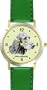 Irish Setter (SC) Dog - WATCHBUDDY� DESIGNER DELUXE TWO-TONE THEME WATCH - Arabic Numbers-EMERALD ISLE STYLE - Light Green Dial with Green Leather Strap-Women's Size-Small