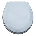 Trimmer Metallic-Finish Wood Toilet Seat Cover - Silver