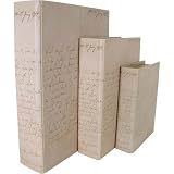 Vintage Letters Nested Book Boxes, Antique Look, Set of 3