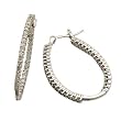 14kt White Gold Icy Diamond Hoop Fashion Earrings