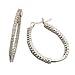 1/2 Ct. T.W. Sparkling Round Cut Diamonds, 14Kt. White Gold. Diamond Hoop Fashion Earrings