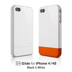 elago S4 Glide Case for iPhone 4 - Snow White + Extra Bottom Clip + Front Protection Film + Back Protection Film included