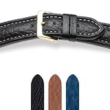 HIRSCH Oslo M, Calf Leather, Natural Grain, 50 Black, 18 mm, for Breitling