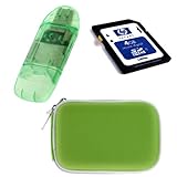 HP 4GB SDHC Class 4 Flash Memory Card + Memory Card Reader + Green Digital  ....