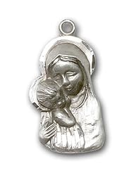 Sterling Silver Madonna & Child Medal