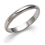 14k White Gold 3mm Milgrain Half Round Band