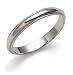 14k White Gold 3mm Milgrain Half Round Band