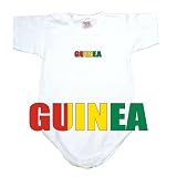 BABY BODYSUIT WHITE FLAG COLOR  GUINEA  6 - 9 Months