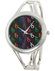 XOXO Womens XO1084 Colorful Dial Silver-tone Bangle Watch