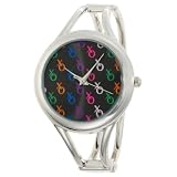 XOXO Womens XO1084 Colorful Dial Silver-tone Bangle