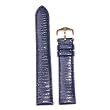 Watchband Genuine Lizard Navy Blue 22mm