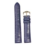 Watchband Genuine Lizard Navy Blue 16mm