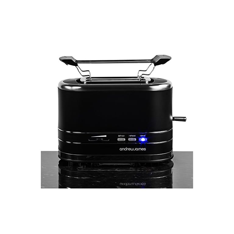 Andrew James Lumiglo Toaster 2 Slice With Warming Rack Defrost