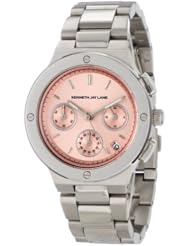 Kenneth Jay Lane Womens KJLane-2139 Chronograph Pale Pink Dial Stainless Steel Watch