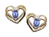 0.54 cts Genuine Tanzanite Earrings - 14kt White or Yellow Gold LIFETIME WARRANTEE