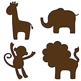 Brewster WPSI98852 Wall Pops for Baby Peel and Stick Jungle Silhouette, Espresso Brown