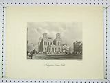 Antique Engraving View Kingston Town Hall Griffiths