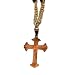 Byzantine Copper Cross Pendant on Hemp Necklace with Beads