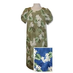 Plumeria Monstera Petal Sleeve Caftan/Kaftan Mu'u Mu'u House Dress - Regular and Plus Size