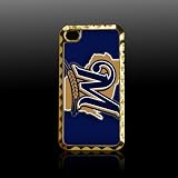Milwaukee Brewers Printing Golden Case Cover for Iphone 4 4s Iphone4 Fits At&t Sprint Verizon