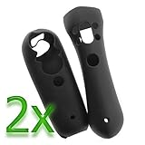 GTMax 2x Black Silicone Skin Case for Sony PS3 Move Motion and Navigation Controller