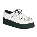 CREEPER-402, 2' P/F Wht Leather Basic Creeper Shoe