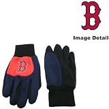Boston Red Sox Color Block Red Grip Work Glove w/ Blue Fingers