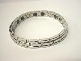 BRASS BASED NEODYMIUM MAGNETIC AND JADE BRACELET WITH SILVER FINISH
