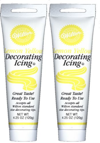 Yellow Frosting Cake Decorations - Two (2) Icing Colors - Yellow by Wilton - The PartyWorks