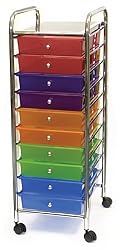 Advantus Cropper Hopper Home Center Rolling Cart, 10 Drawer Multi