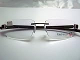 Tag Heuer - TAG HEUER 7106 004 BRUSHED HAVANA RIMLESS TITNAIUM EYEGLASSES