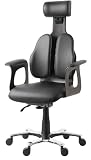 DUOREST Chairman, Executive Chairman Office Chair with Ergonomic Headrest - Premium Leather Black