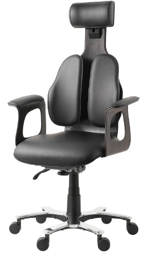 DUOREST Chairman, Executive Chairman Office Chair with Ergonomic Headrest - Premium Leather Black